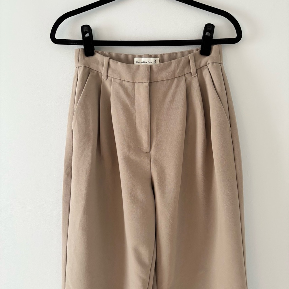 Abercrombie & Fitch Sloane Tailored Pants Wide Leg Trouser High Rise Curve Love - Picture 3 of 6